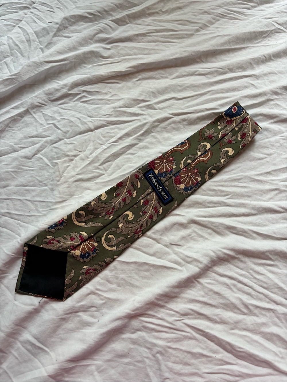 Vintage Yves Saint Laurent Ornamental Silk Tie